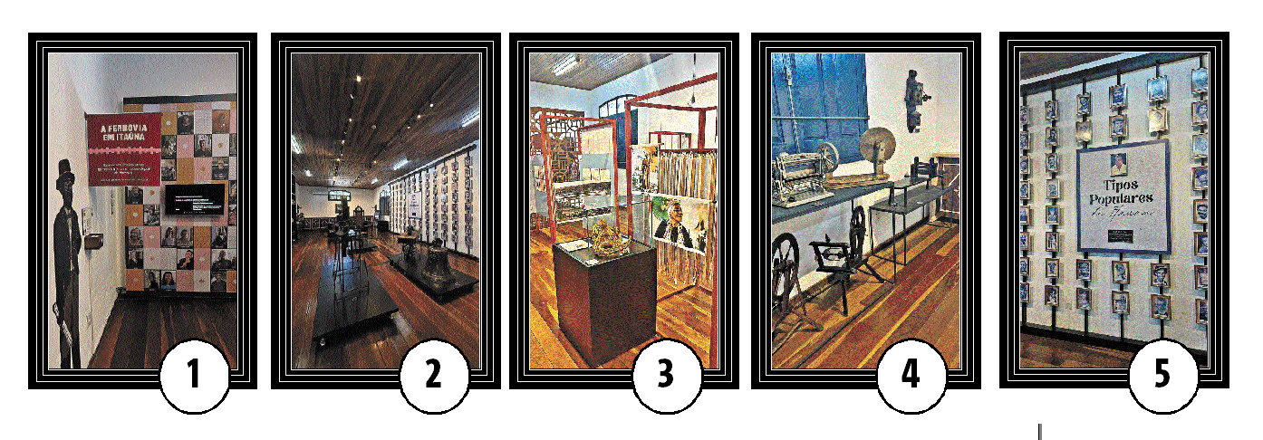 1 - Espaço dedicado à memória ferroviária em Itaúna, onde os primeiros trens chegaram em 1910

2 - Vista interna do Museu Municipal Francisco Manoel Franco, que ficou fechado por um ano

3 - O museu abriga também objetos que contam a história da 
religiosidade no município

4 - Mobiliário, objetos e telefones antigos podem ser vistos na sala de exposição

5 - Moradores falecidos nas décadas de 1960 a 1980 são homenageados em uma galeria de retratos -  (crédito: FOTOS: FILIPE ABNER SOUZA SILVA/DIVULGAÇÃO)
