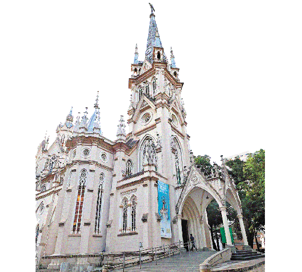 O Santuário Arquidiocesano da Santíssima Eucaristia, mais conhecido como Igreja da Boa Viagem, na capital mineira, está preparado para receber fiéis -  (crédito: Marcos Vieira /EM/DA. Press)