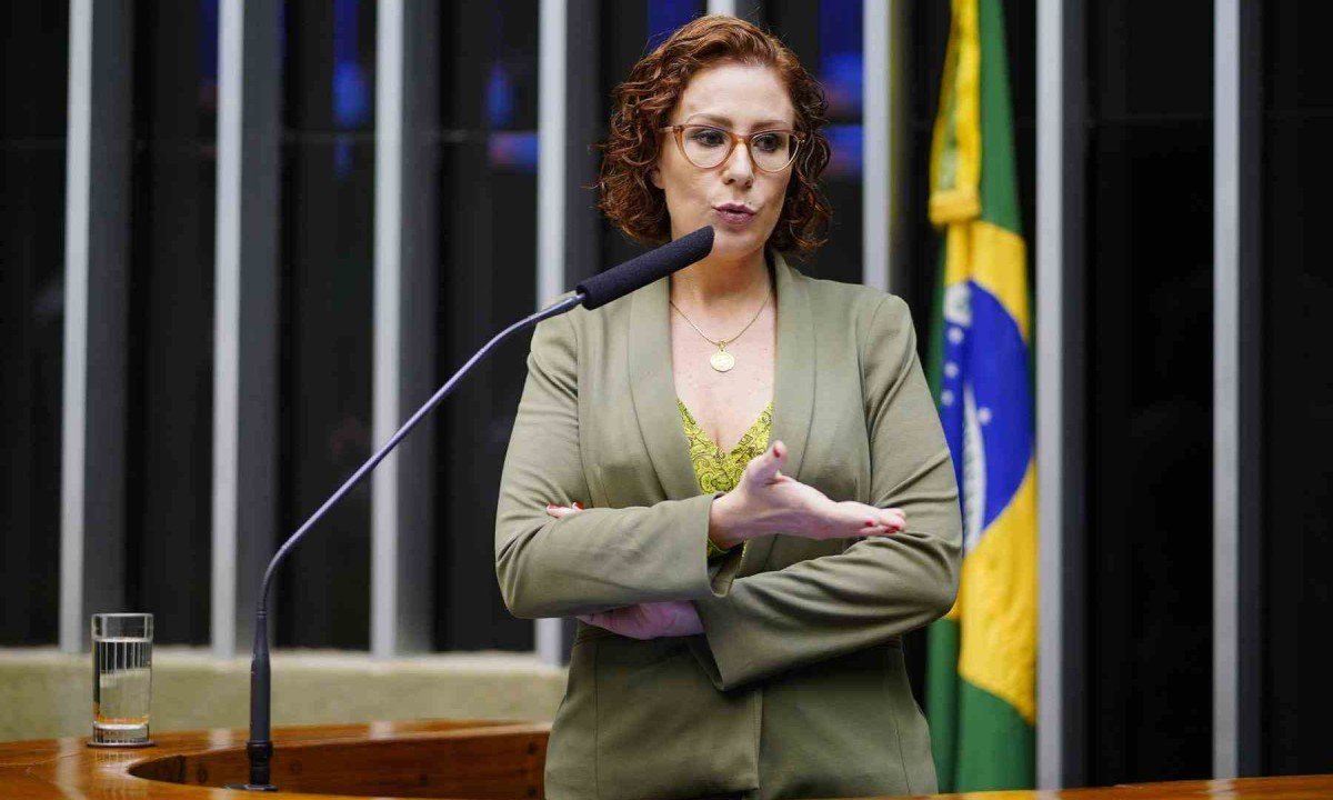 Carla Zambelli na Câmara dos Deputados -  (crédito: Pablo Valadares)