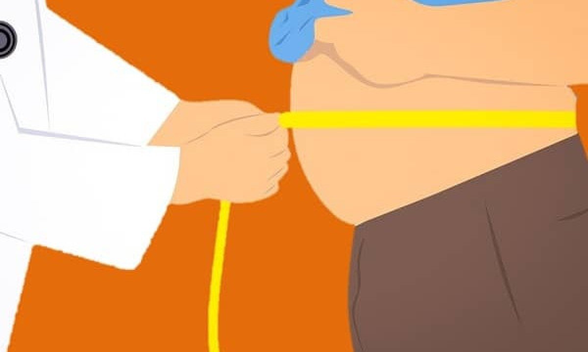 Ilustração de um médico medindo a cintura de um paciente obeso -  (crédito: Pixabay)