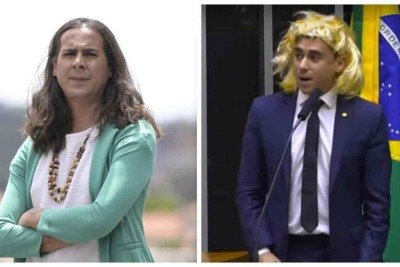 Duda Salabert e Nikolas Ferreira -  (crédito: Douglas Magno/AFP e TV Câmara/YouTube/Reprodução)