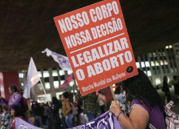 Manifestação pela legalização do aborto em São Paulo -  (crédito: Dario Oliveira/NurPhoto via Getty Images)
