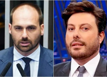 Montagem com Eduardo Bolsonaro e Danilo Gentili -  (crédito: Reprodução/Câmara dos Deputados/Reprodução/Divulgação)