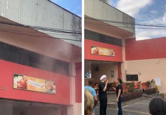 Incêndio em coifa de restaurante do bairro Padre Eustáquio mobilizou bombeiros na tarde deste sábado (4/11) -  (crédito: CBMMG)