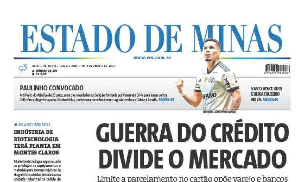 Capa do Jornal Estado de Minas do dia 07/11/2023 - (crédito: Estado de Minas)