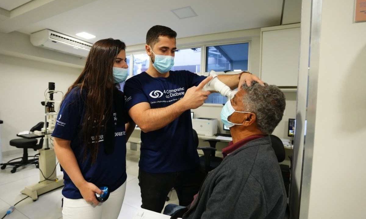  A 5ª Campanha do Diabetes do Centro Oftalmológico, em BH, faz parte de uma campanha nacional com mais de 35 mutirões pelo país, com participação do Conselho Brasileiro de Oftalmologia (CBO), Sociedade Brasileira de Retina e Vítreo (SBRV) e Sociedade Brasileira de Diabetes (SBD) -  (crédito: Marketing/Rede Oftalmo)