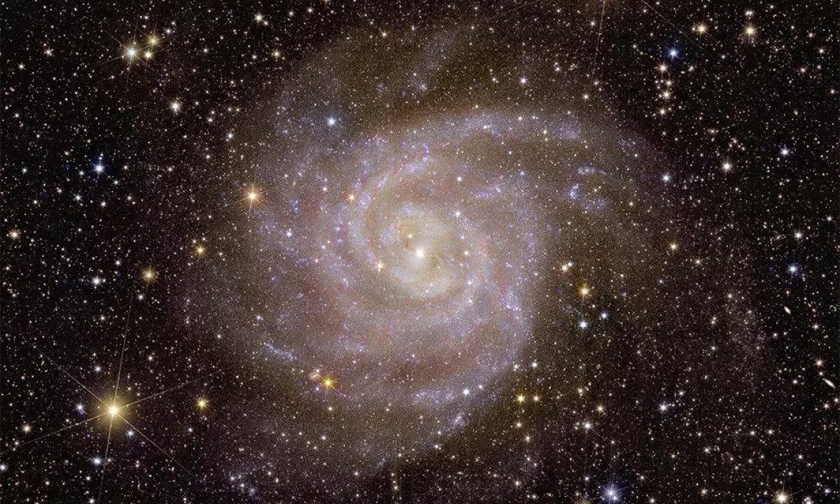 A galáxia espiral IC 342 é difícil de ver porque está localizada no outro lado da Via Láctea -  (crédito: ESA/EUCLID CONSORTIUM/NASA)