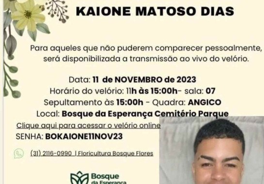 Velório acontece às 11h deste sábado, em BH. -  (crédito: Reprodução)