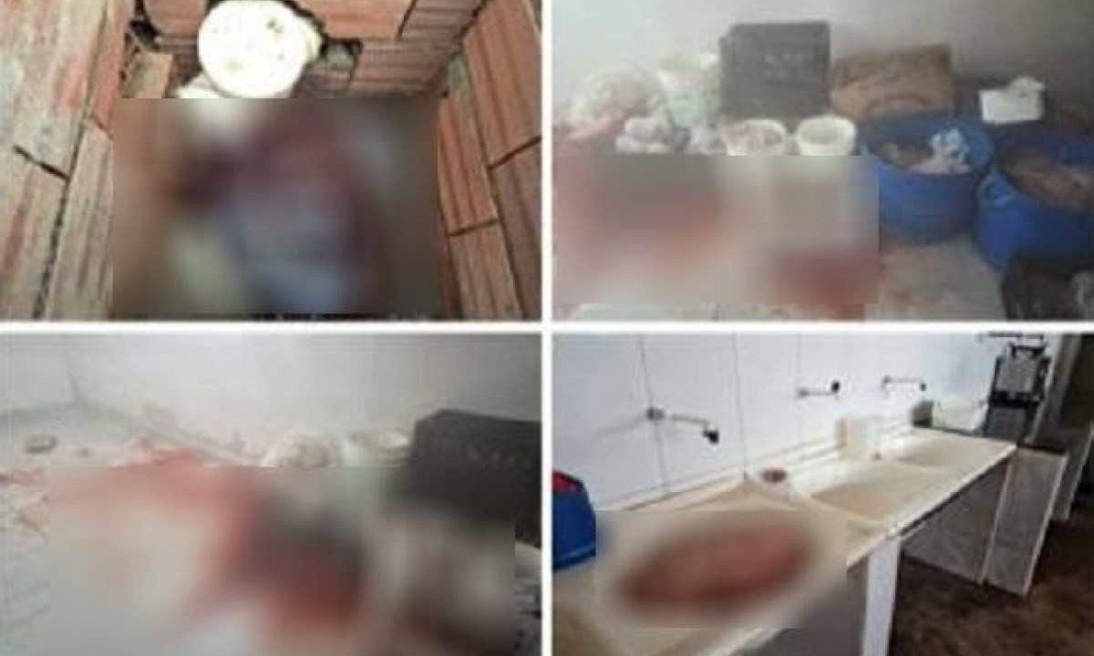 As carnes ficavam armazenadas em caixas de plástico, no chão -  (crédito: MPMG)