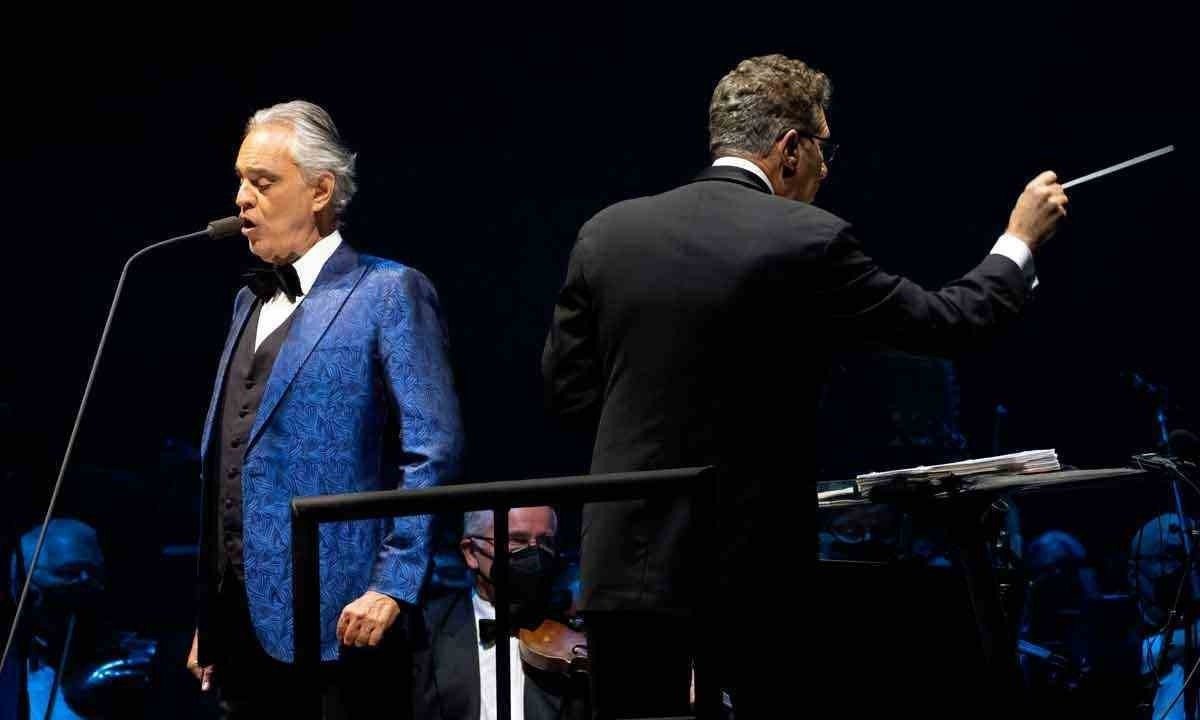Andrea Bocelli retorna ao Brasil em maio de 2024, em temporada que come&ccedil;a por BH, com espet&aacute;culo no Mineir&atilde;o -  (crédito: SUZANNE CORDEIRO/AFP)