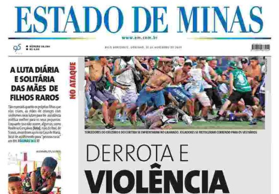 Confira a capa do Jornal Estado de Minas do dia 12/11/2023 -  (crédito: Carlos Augusto)