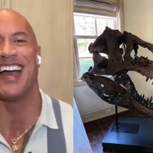 Apaixonado por pré-história, Dwayne Johnson tem crânio de tiranossauro em casa - Reprodução Twitter @sportsvids1/ Instagram @therock