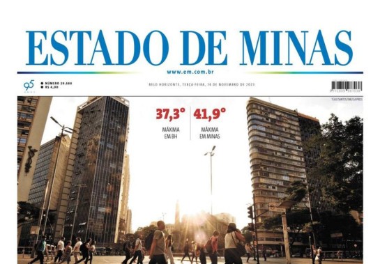 Confira a capa do Jornal Estado de Minas do dia 14/11/2023 -  (crédito: Alexandre Perez)