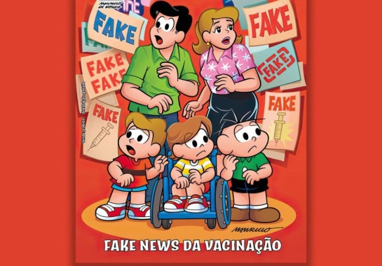 Revista em quadrinhos esclarece sobre as fake news da vacinação -  (crédito: EBC - Saúde)