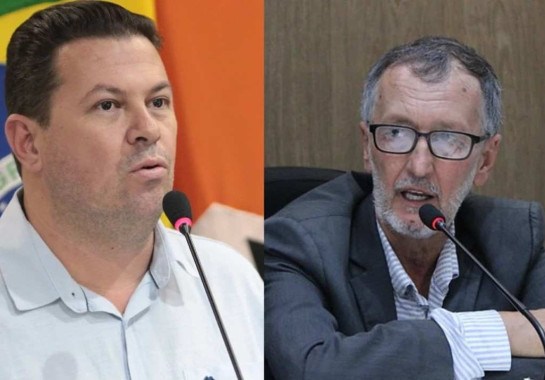  Eduardo Print Jr (PSDB) e Rodrigo Kaboja (PSD) estão afastados judicialmente dos cargos, mas não houve condenação -  (crédito: Divulgação/Câmara de Divinópolis)