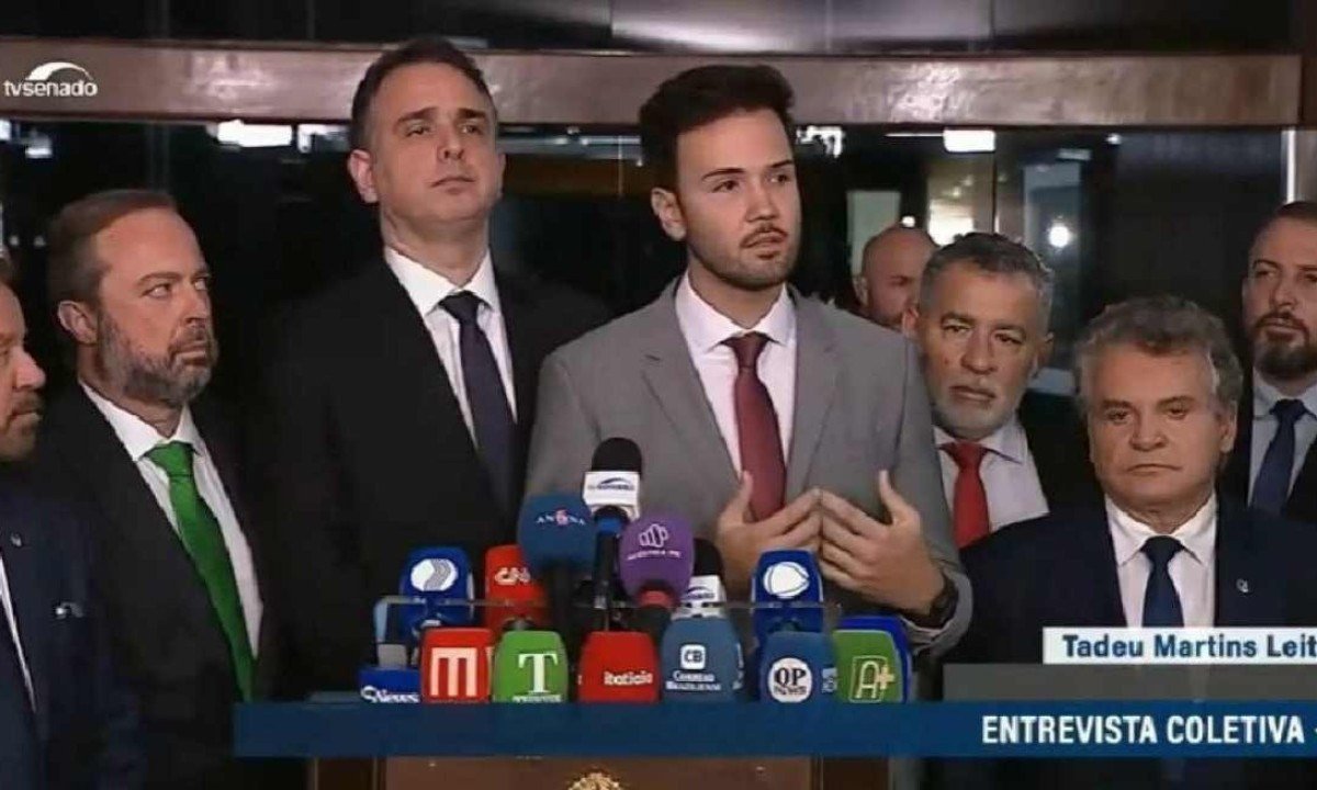 Presidente da ALMG esteve em Brasília para discutir soluções ao RRF -  (crédito: TV/SENADO)