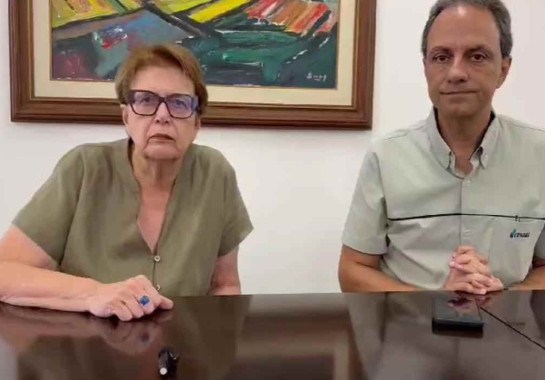 Prefeita Margarida Salomão (esq) e Júlio César Teixeira (dir), diretor-presidente da Cesama  -  (crédito: Divulgação/Prefeitura de Juiz de Fora)