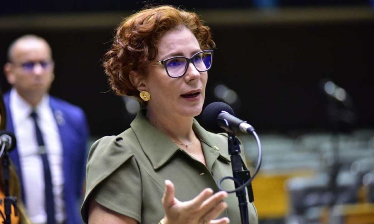 Carla Zambelli em sessão deliberativa no Plenário do Congresso Nacional em outubro deste ano -  (crédito: Zeca Ribeiro/Câmara dos Deputados)