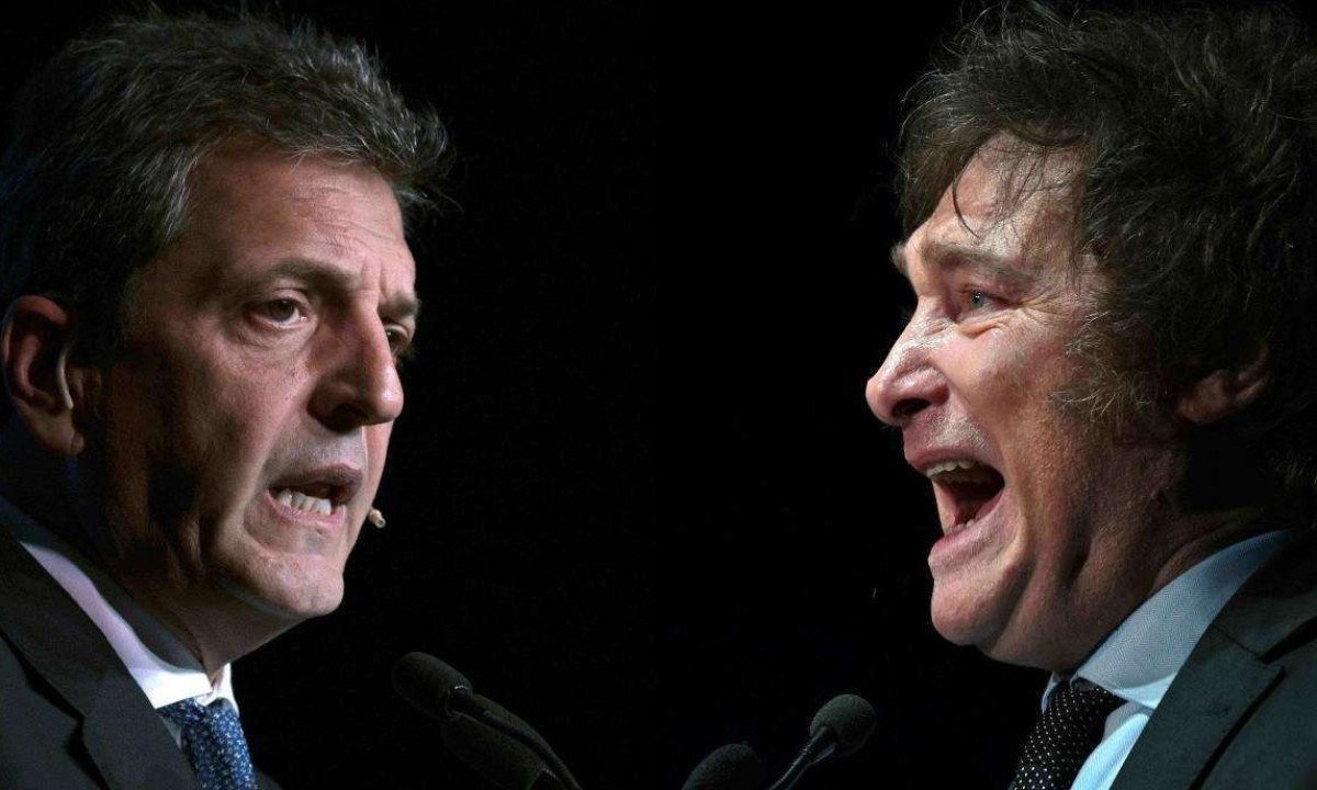 Massa e Milei disputam neste domingo (19) o segundo turno das eleições na Argentina -  (crédito: Juan Mabromata e Luis Robayo/AFP)