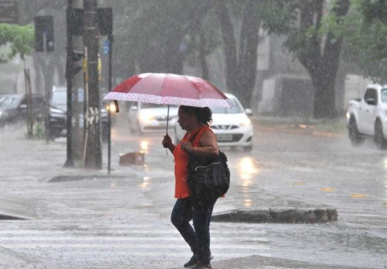 O comunicado do INMET alerta sobre chuva entre 30 e 60 mm/h ou 50 e 100 mm/dia e ventos intensos entre 60 e 100 km/h.  -  (crédito: Túlio Santos/EM/D.A Press)