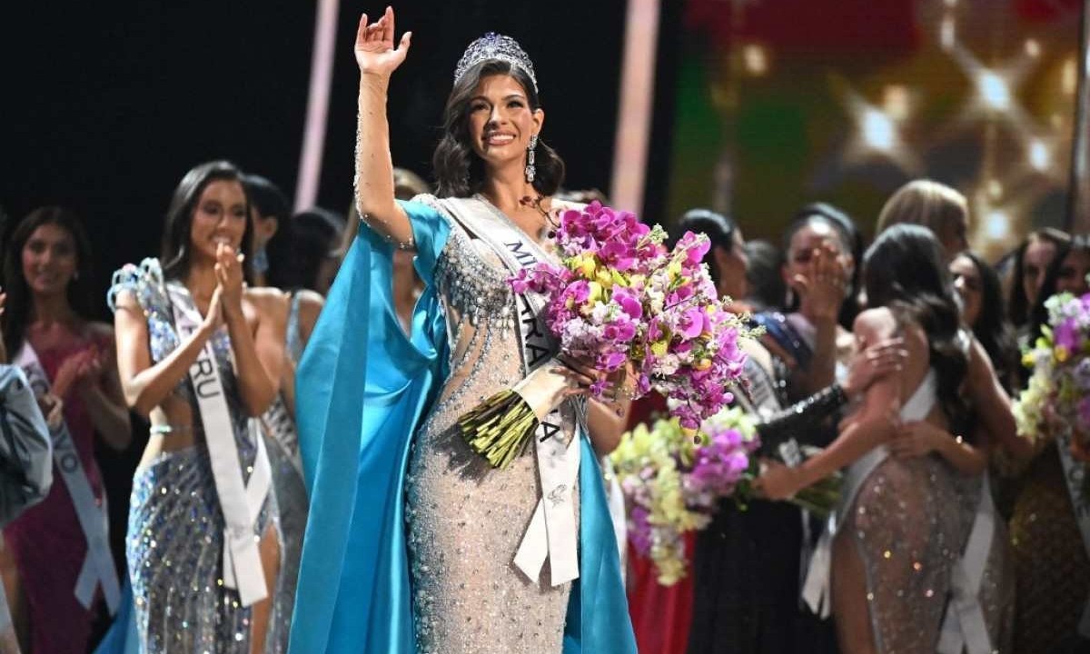  Nicaraguense Sheynnis Palacios ostenta a coroa de Miss Universo 2023 
       -  (crédito: Marvin RECINOS / AFP)