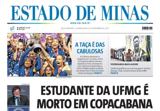 Capa do Jornal Estado de Minas 20/11/2023 -  (crédito: Estado de Minas)