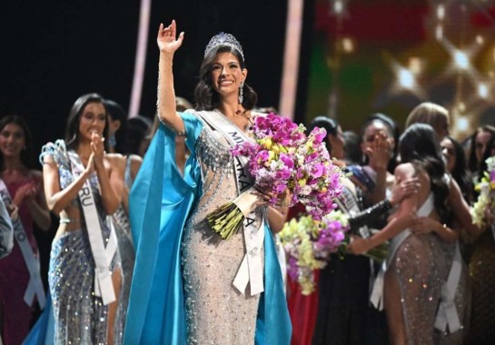  Nicaraguense Sheynnis Palacios ostenta a coroa de Miss Universo 2023 
       -  (crédito: Marvin RECINOS / AFP)