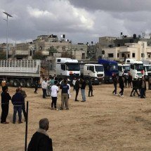 Primeiro hospital de campanha, procedente da Jordânia, entra em Gaza - Mahmud HAMS / AFP