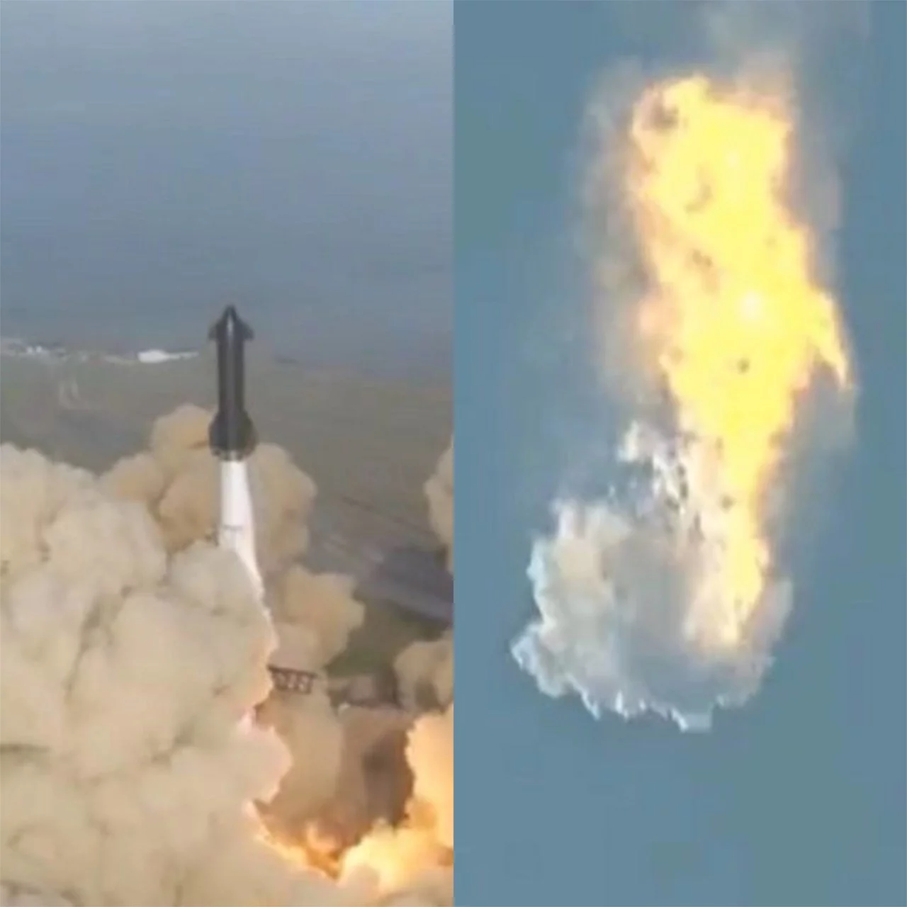 Propulsor de nave de empresa de Elon Musk explode após lançamento - Montagem Flipar