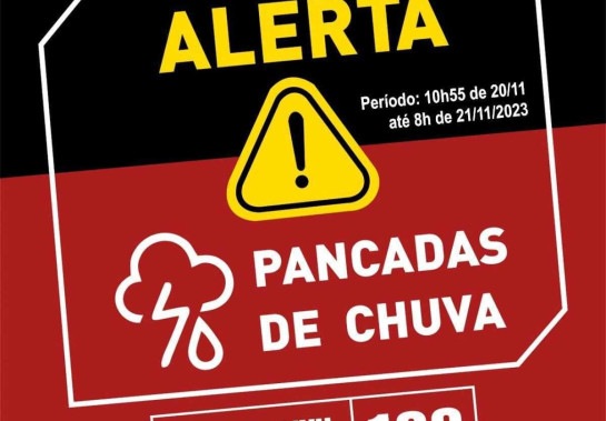 Alerta de pancada de chuva para BH -  (crédito: Defesa Civil/Reprodução)