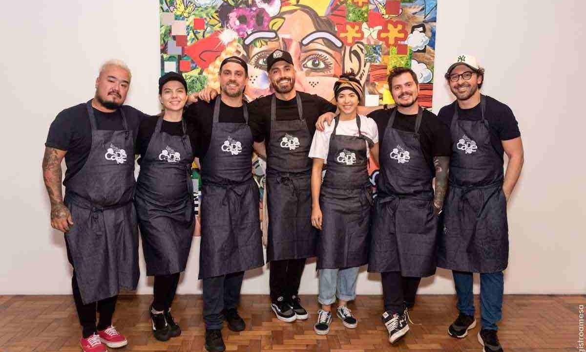 Os chefs Kadu Evangelisti, Gabriela Guimarães, Guilherme Furtado, Leonardo Paixão, Julia Tricate, Gabriel Coelho e Felipe Caputo -  (crédito: Carla Costa/Divulgação)