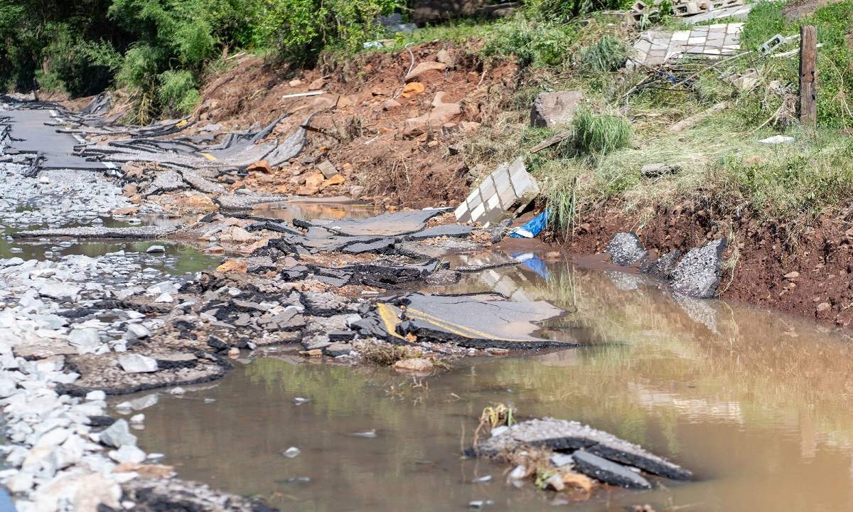 Chuvas fortes no Ri Grande do Sul. Áreas atingidas pelas chuvas em Santa Tereza