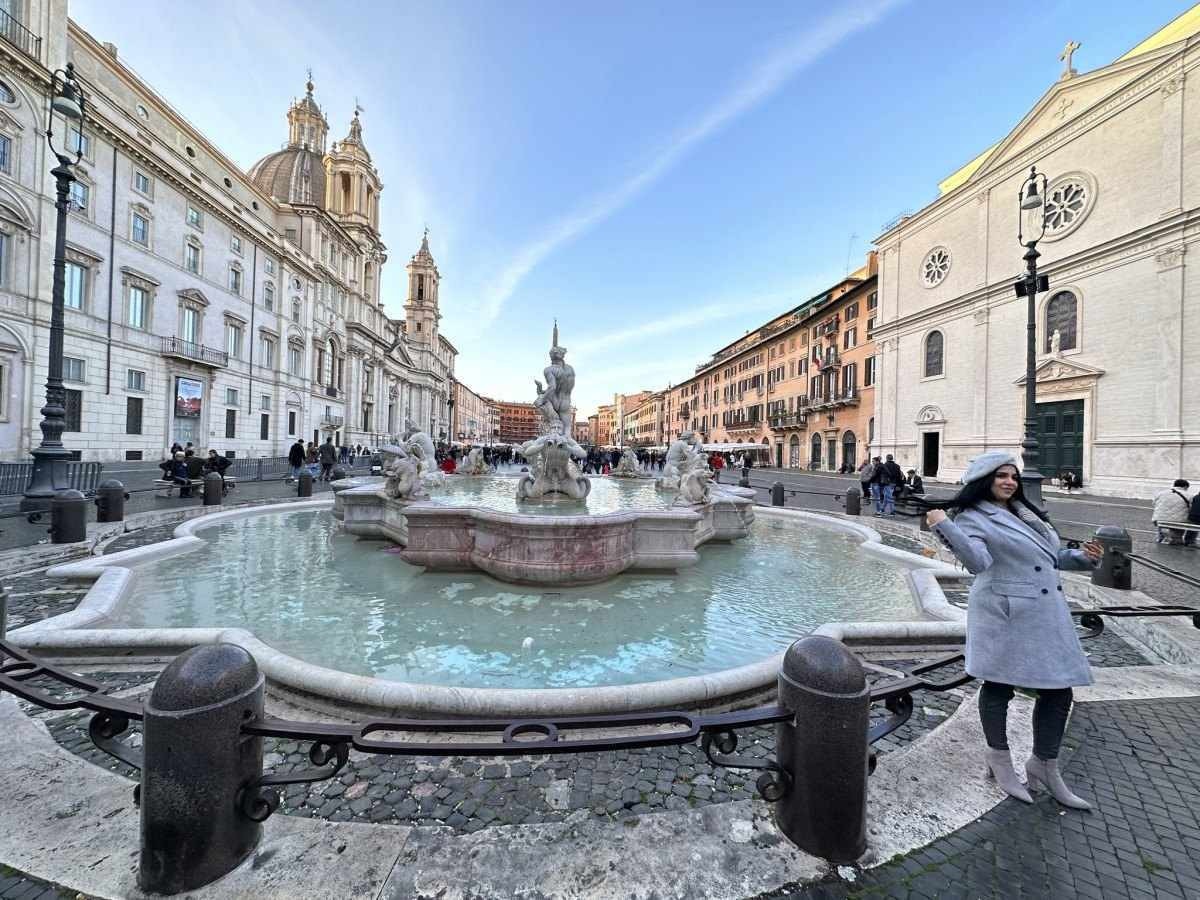 Fontana del Nettuno, na Piazza Navona, maravilha barroca do escultor Giovanni Ceccarini 