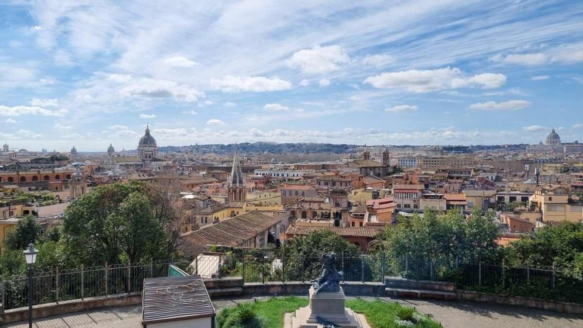 vista a partir da entrada da Vila Borghese