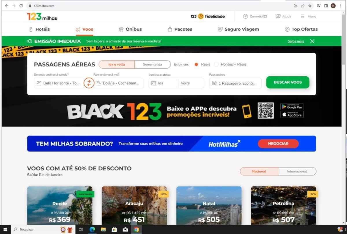 123Milhas e Maxmilhas lançam promoção de Black Friday