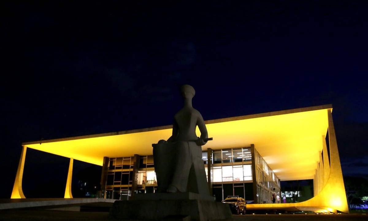 Fachada do STF, em Brasília, iluminada -  (crédito: Gustavo Moreno/SCO/STF)