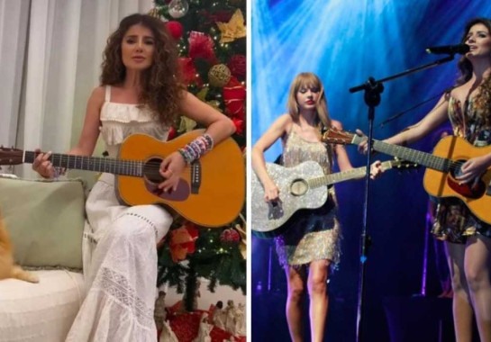 Taylor Swift chegou a cantar com Paula Fernandes, em seu pocket show no Rio de Janeiro, em 2012
 -  (crédito: Reprodução / Instagram / THE GROSBY GROUP/GILAM)