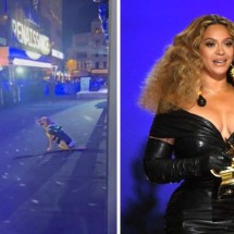 Cachorro vestido de segurança rouba a cena em estreia de Beyoncé - Redes sociais / AFP