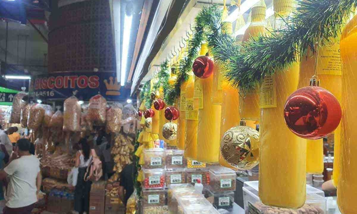 Mercado Central é tradicional ponto de vendas para o Natal em BH -  (crédito: Leandro Couri/EM/D.A Press)