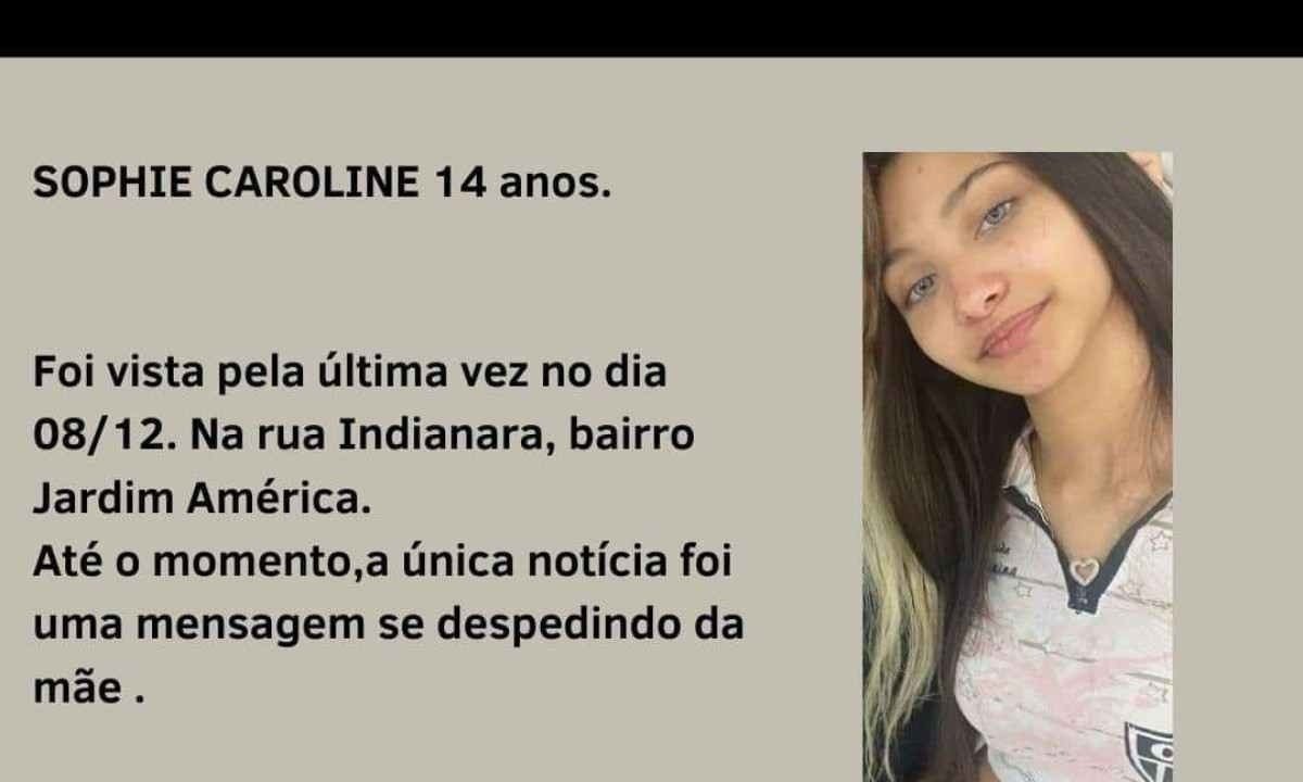 A adolescente foi vista pela última vez na sexta-feira (8/12) -  (crédito: Reprodução/Redes Sociais)