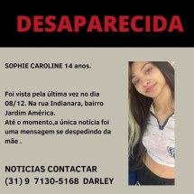 Polícia investiga desaparecimento de adolescente no Bairro Jardim América  - Reprodução/Redes Sociais