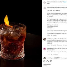 Rabo de Galo entra na lista de drinques mais prestigiados do mundo -  Reprodução Instagram Oficial IBA