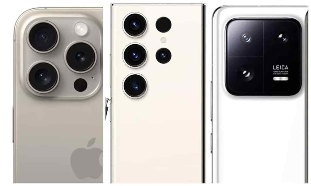 iPhone 15 Pro Max, Samsung Galaxy S23 Ultra e Xiaomi 13 Pro: as melhores câmeras do mercado  -  (crédito: Apple / Samsung / Xiaomi / Divulgação)