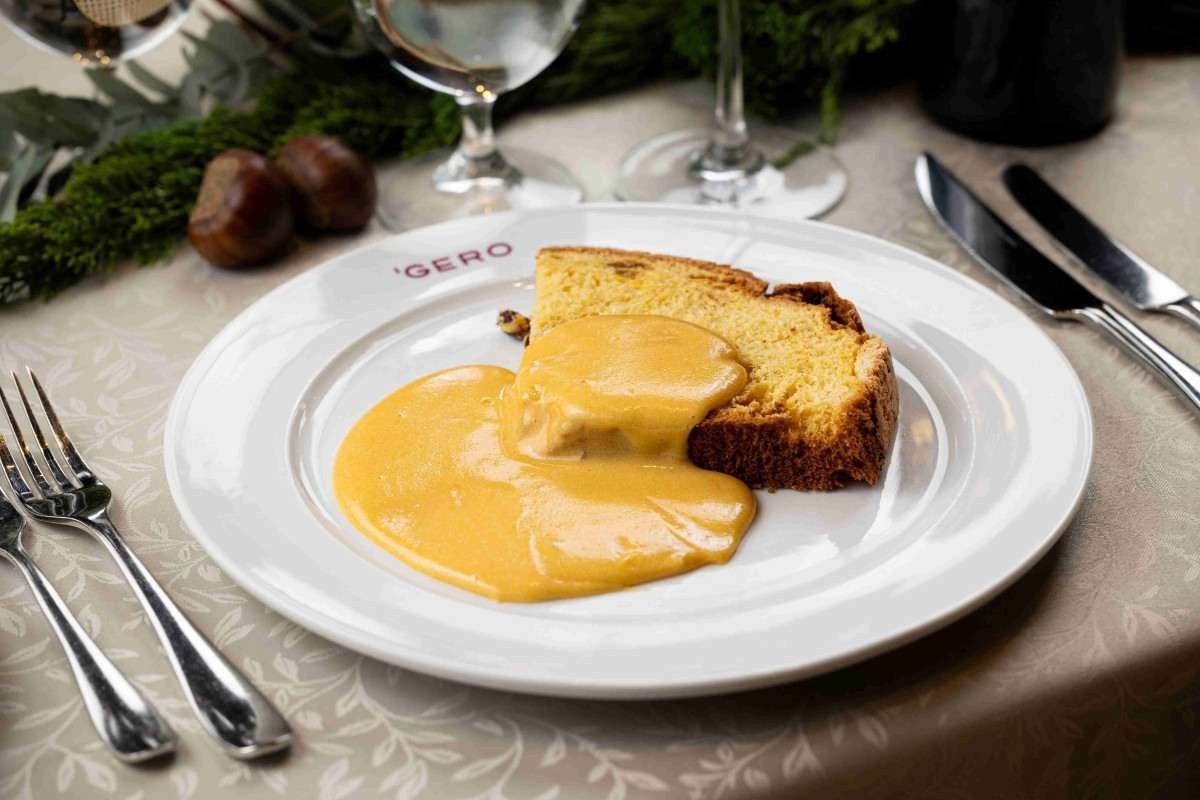 Tem sobremesa mais a cara do Natal que panetone? No Gero, ele aparece em forma de rabanada e coberto com creme de zabaione