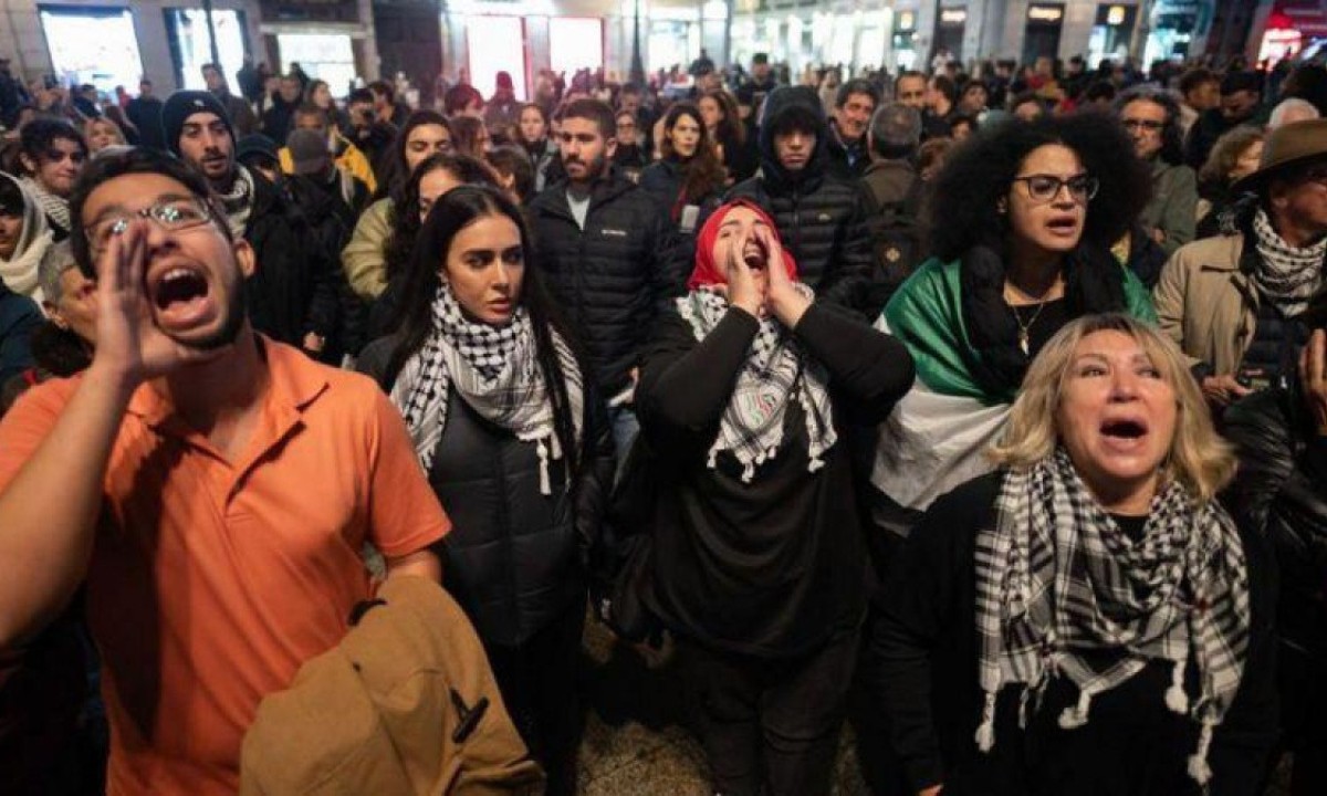 Uma manifestação pró-Palestina -  (crédito: Getty Images)