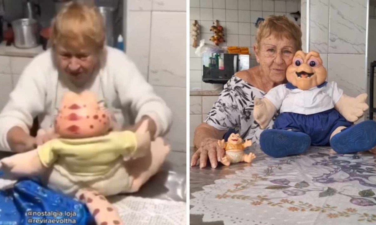 Vovó realiza o sonho de ter um boneco do Baby, da Família Dinossauro -  (crédito: reprodução / redes sociais)