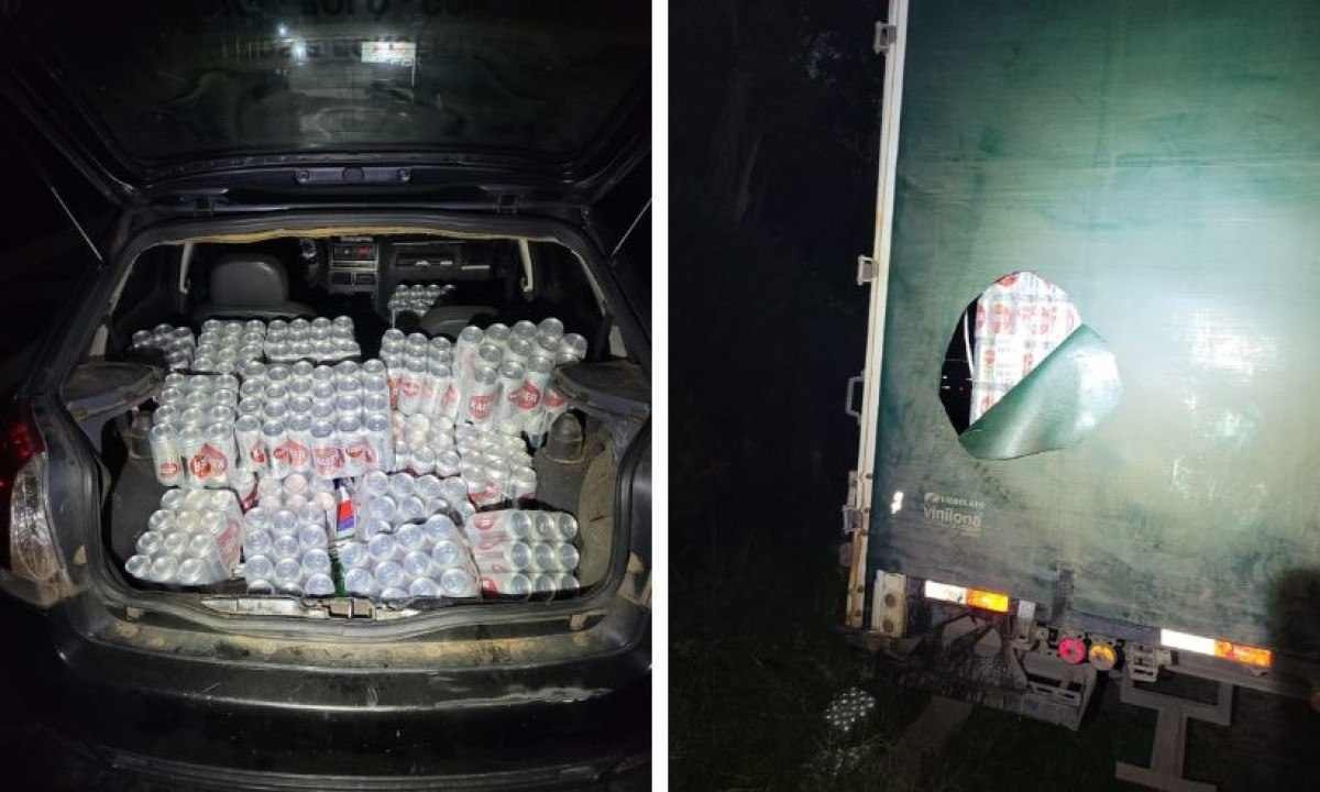 Suspeitos de furtarem fardos de latas de cerveja são presos em Santa Luzia
