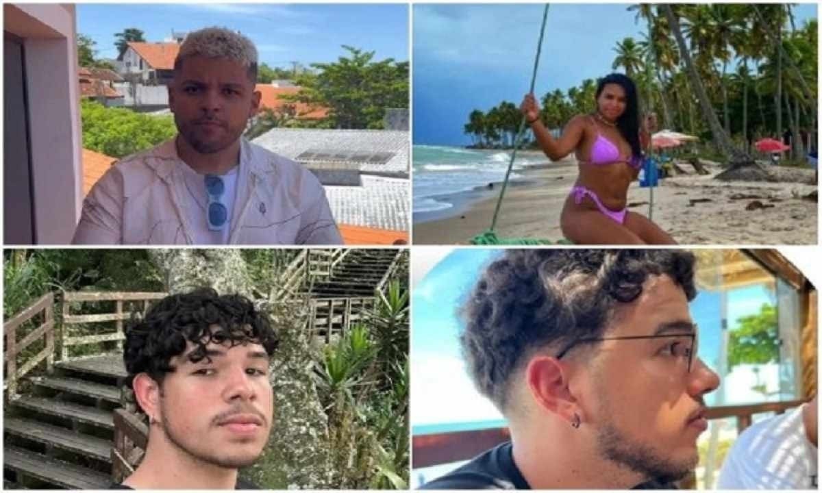 Da esquerda para a direita: Gustavo e K&aacute;tia, em cima; Nicolas e Tiago, embaixo -  (crédito: Redes sociais)