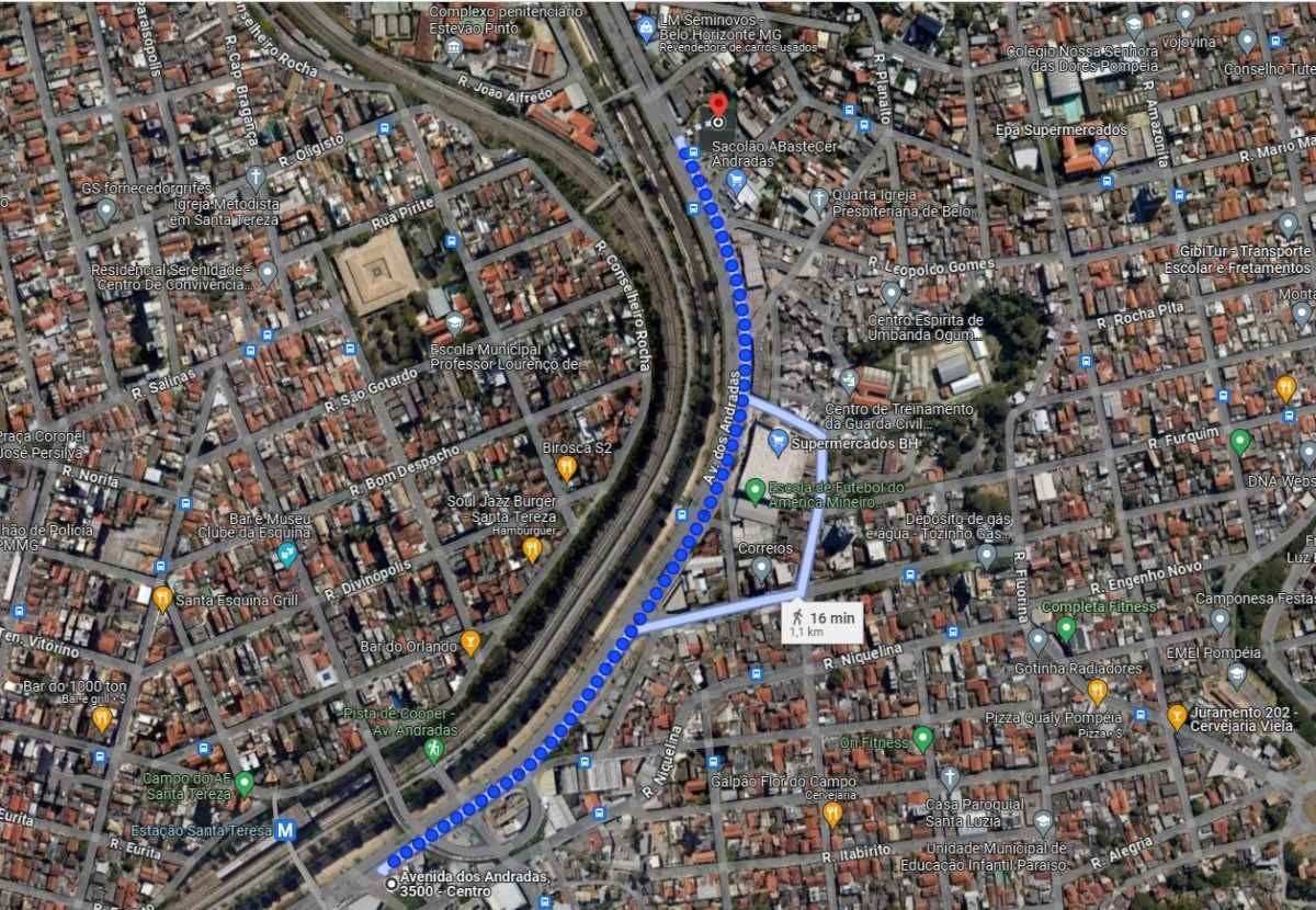 Teste da folia acontece na Avenida dos Andradas entre os números 4000 e 3500 mapa