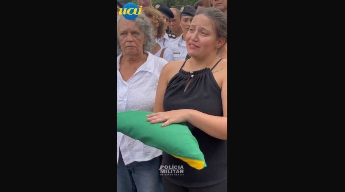 Vídeo mostra emoção da viúva de militar morto
